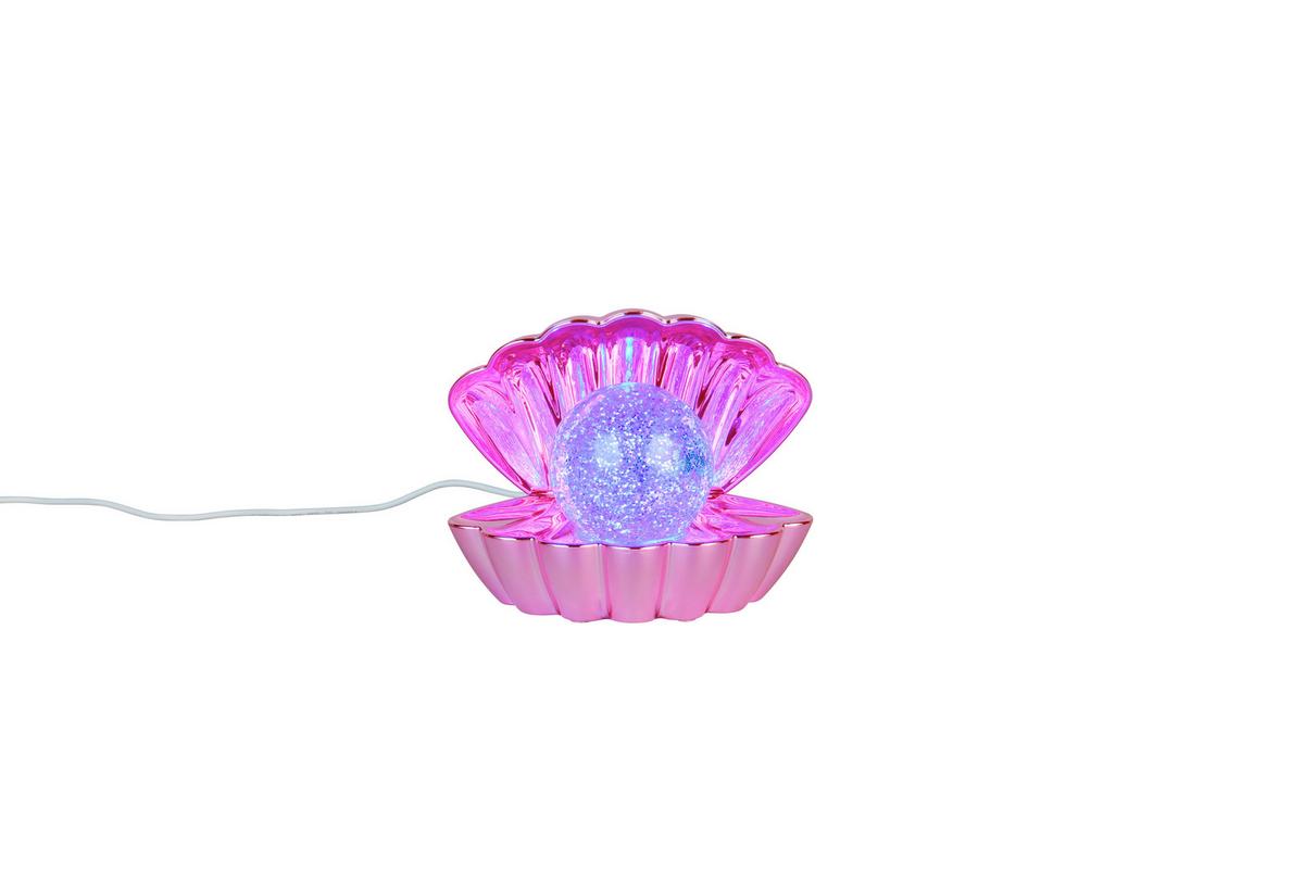 LED-TISCHLEUCHTE Glitzerkugel, pink, 0,80W - Pink/Transparent, Trend, Kunststoff (17.5/12,5/14,5cm)