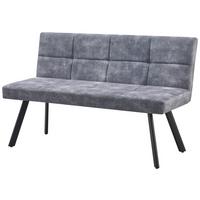 Sitzbank Grau Milos 140x85x60 cm - Schwarz/Grau, MODERN, Textil/Metall (140/85/60cm)