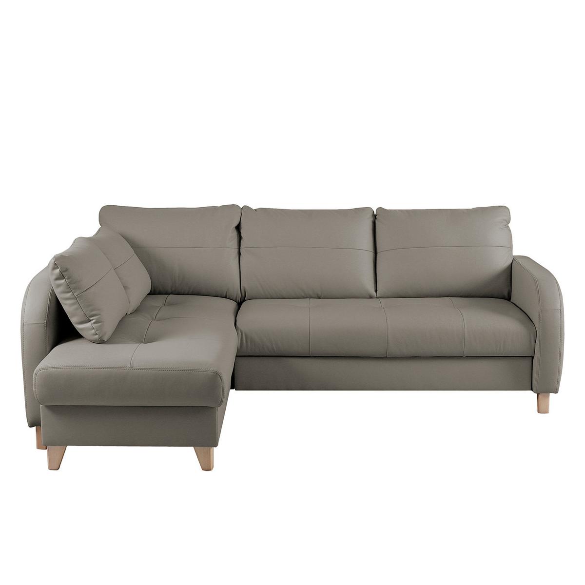 Ecksofa Compact Schlammfarben B: 168x227 Cm - Schlammfarben/Buchefarben, Design, Leder/Textil (168/227cm) - Livetastic