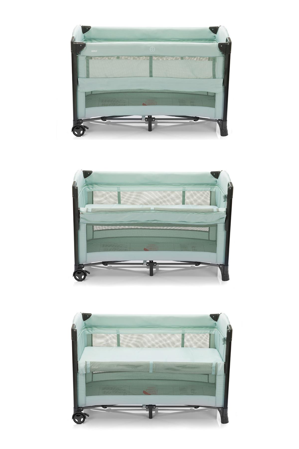 Reisebett Travel Cot Mint B: 125 cm - Mintgrün, Basics, Kunststoff/Metall (125/76/77cm) - Fillikid