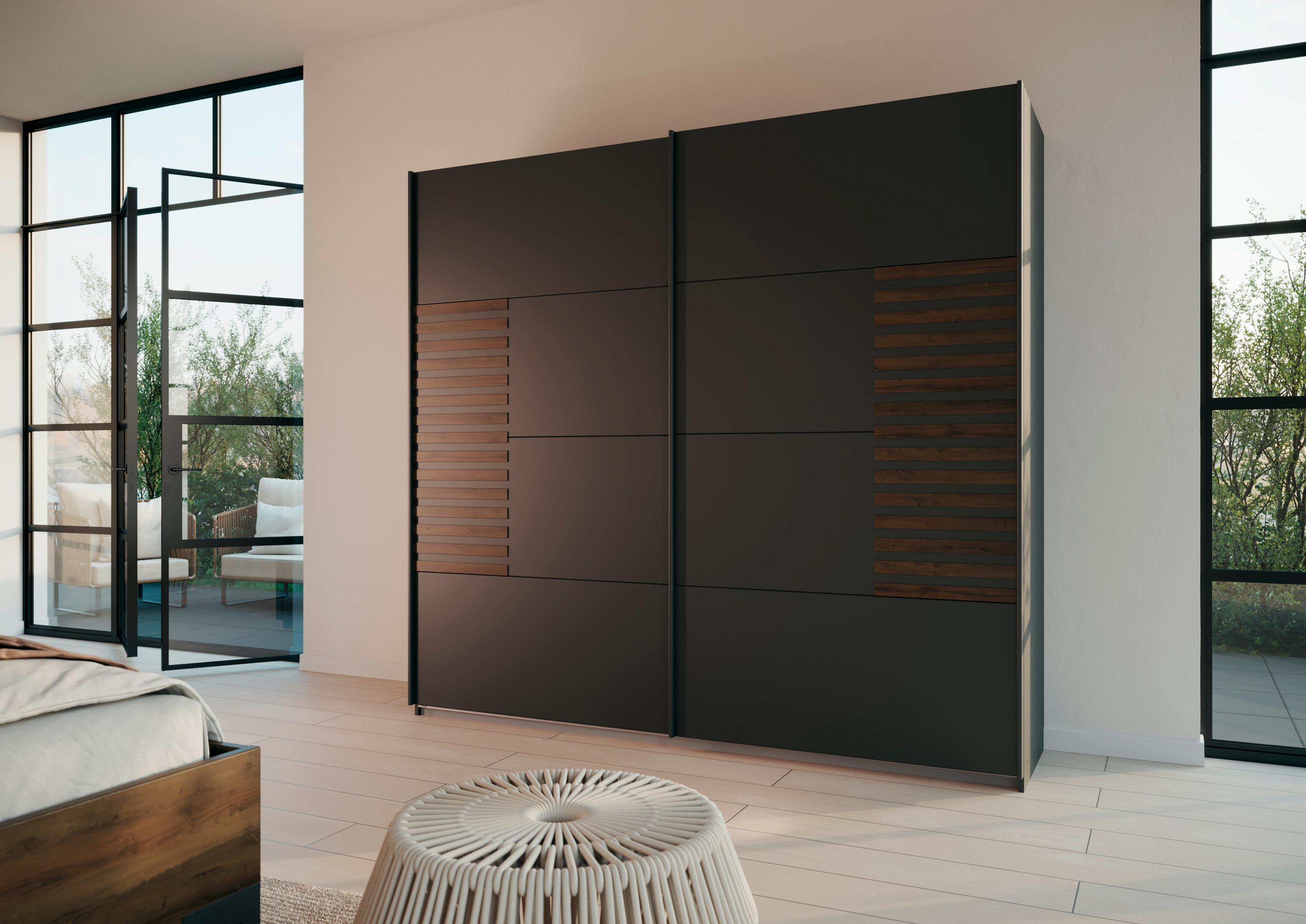 Schwebetürenschrank Barea Dunkelgrau Eiche Dekor - Eiche dunkel/Dunkelgrau, MODERN, Holzwerkstoff (226/210/62cm) - Rauch Möbel