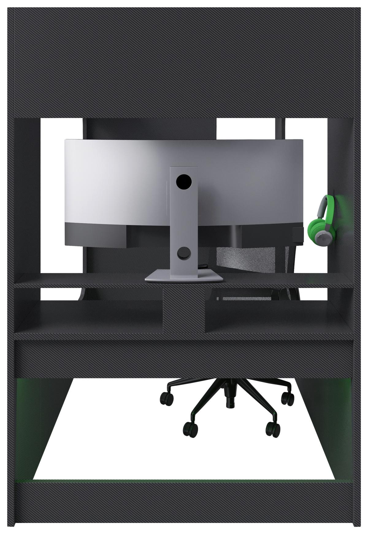 Hochbett Minecraft - Schwarz, MODERN, Holz/Holzwerkstoff (120/200cm) - Minecraft