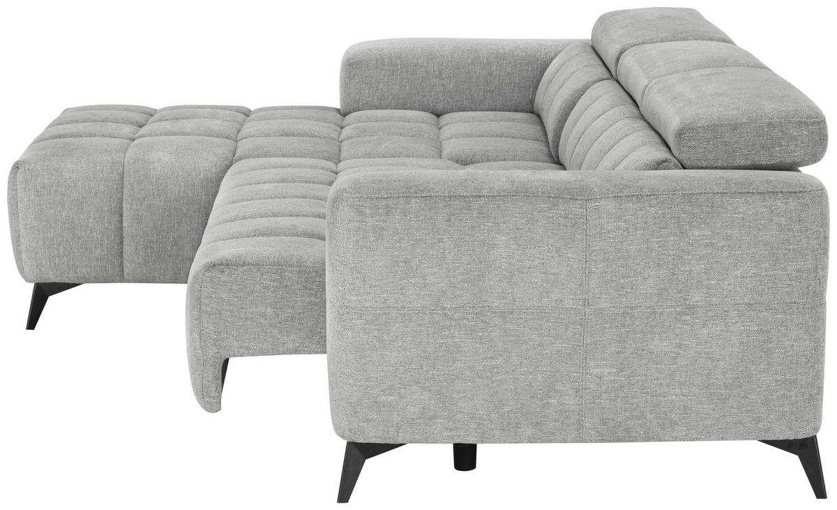 Sedací souprava MELBOURNE, levá, šedá - šedá/černá, Moderní, kov/dřevo (182/285cm) - Based