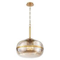 Függeszték Qn-Nottingham-3p-Ab - sárgarézszínű, Konventionell, üveg/fém (51/66cm) - Elstead Lighting