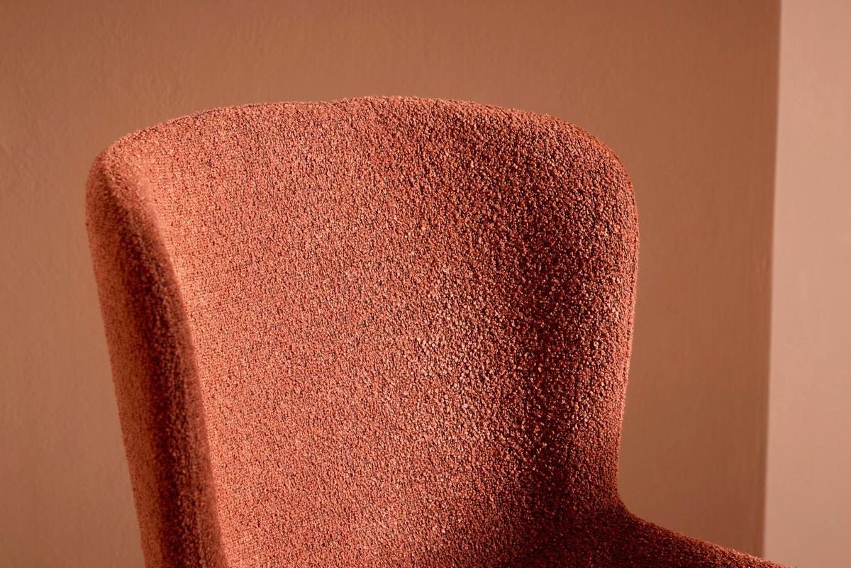 Stuhl Modesto Schwarz/Rostfarben B: 48 cm - Rostfarben/Schwarz, MODERN, Textil/Metall (48/79,5/54cm) - MID.YOU