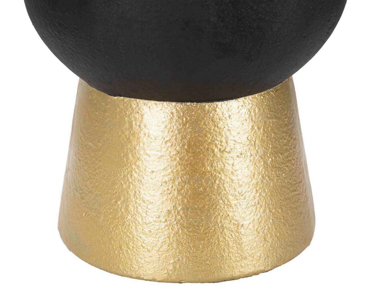 Vase Tribal D Schwarz, Goldfarben B: 21,7 Cm - Goldfarben/Schwarz, Basics, Kunststoff (21.70/45/21cm)
