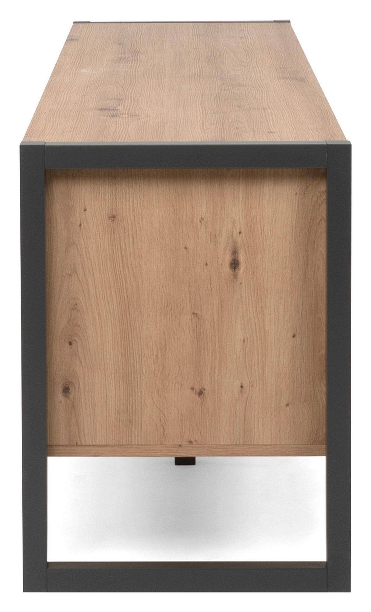 TV-Element Denver 160 cm Anthrazit/Eiche Dekor - Eichefarben/Anthrazit, MODERN, Holzwerkstoff (160/55/40cm) - MID.YOU