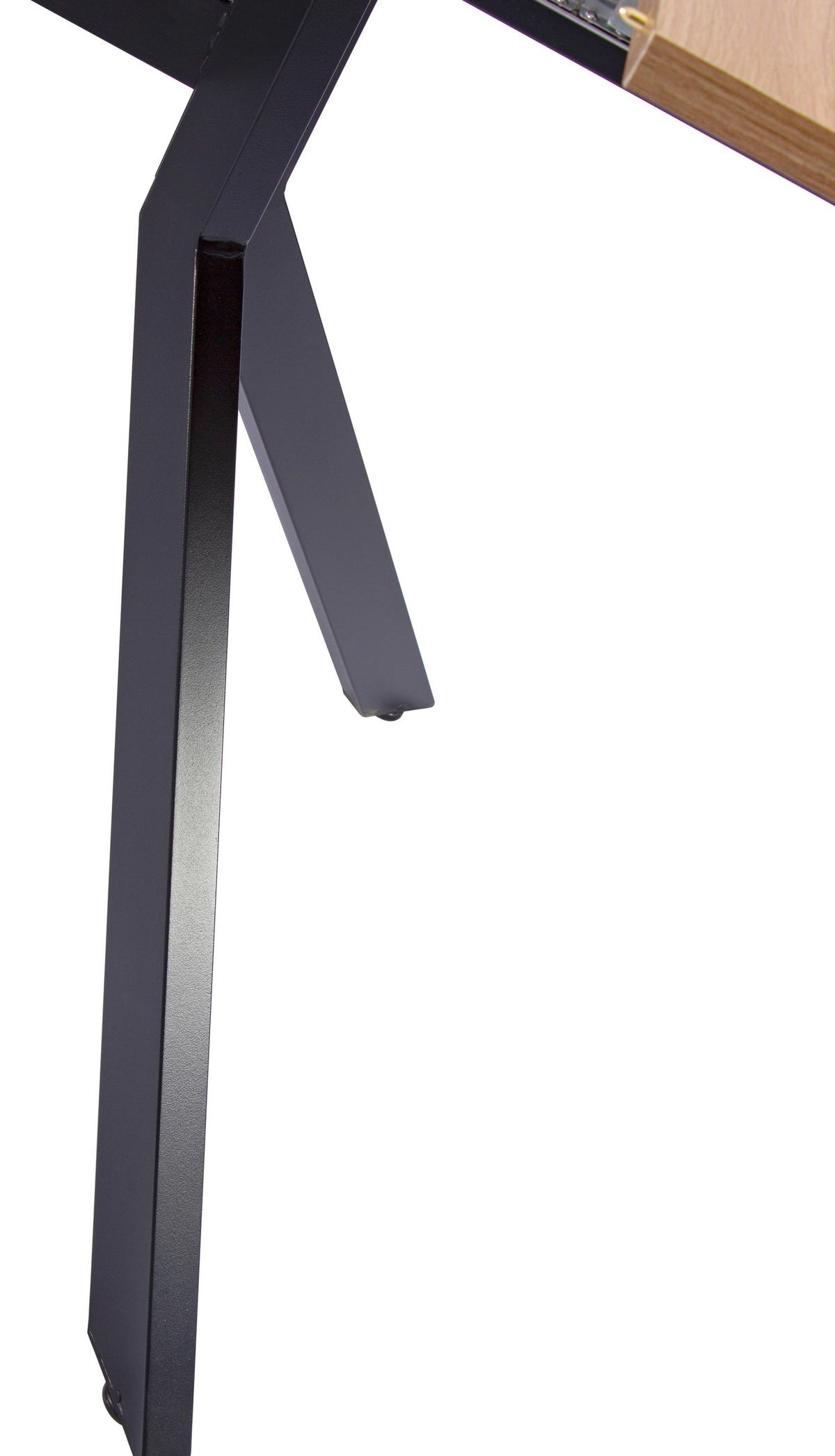 Esstisch Jax Eiche Artisan L: 150-190 cm - Schwarz/Eiche Artisan, MODERN, Holzwerkstoff/Metall (150/190/90/76cm) - Livetastic