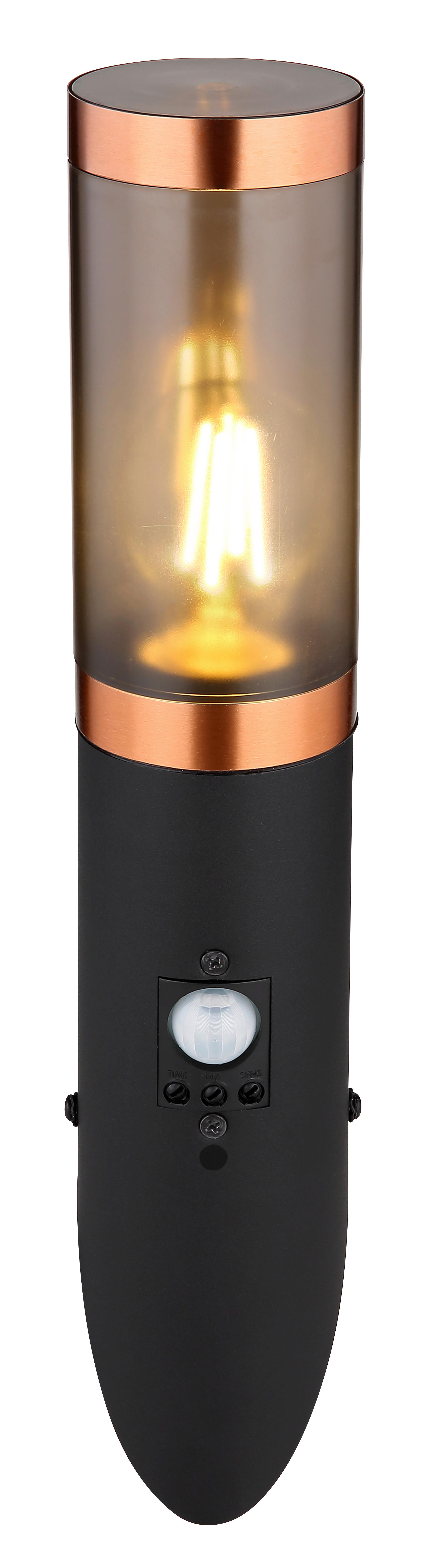 Außenleuchte 3157bcs - Schwarz/Kupferfarben, Design, Kunststoff/Metall (7,6/41/17cm) - Globo