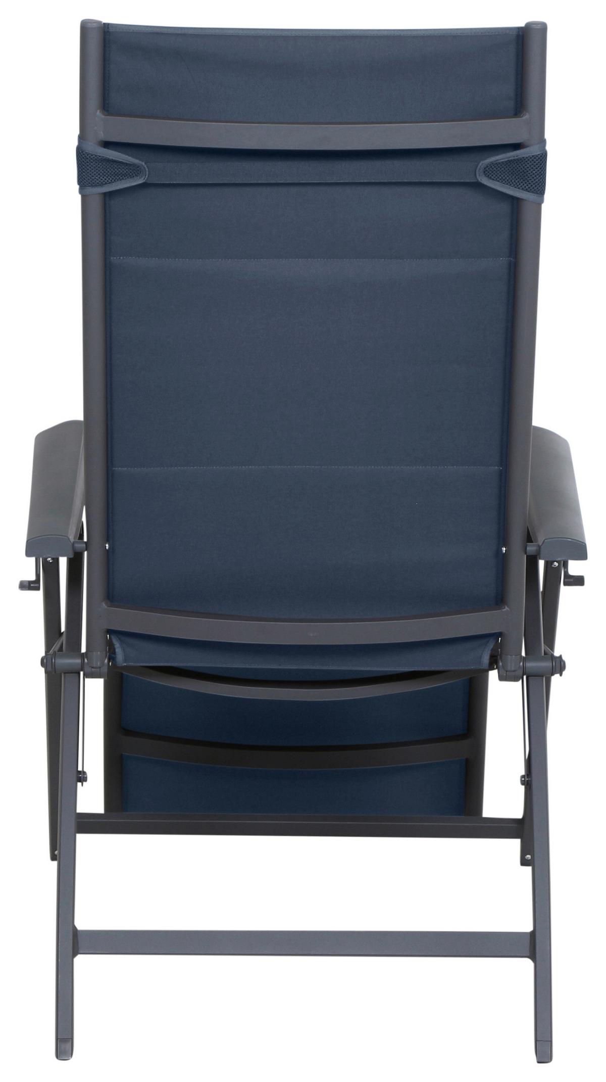 Garten-Relaxliege Aluminium verstellbar - Anthrazit/Dunkelblau, KONVENTIONELL, Textil/Metall (69/124/84cm) - Siena Garden