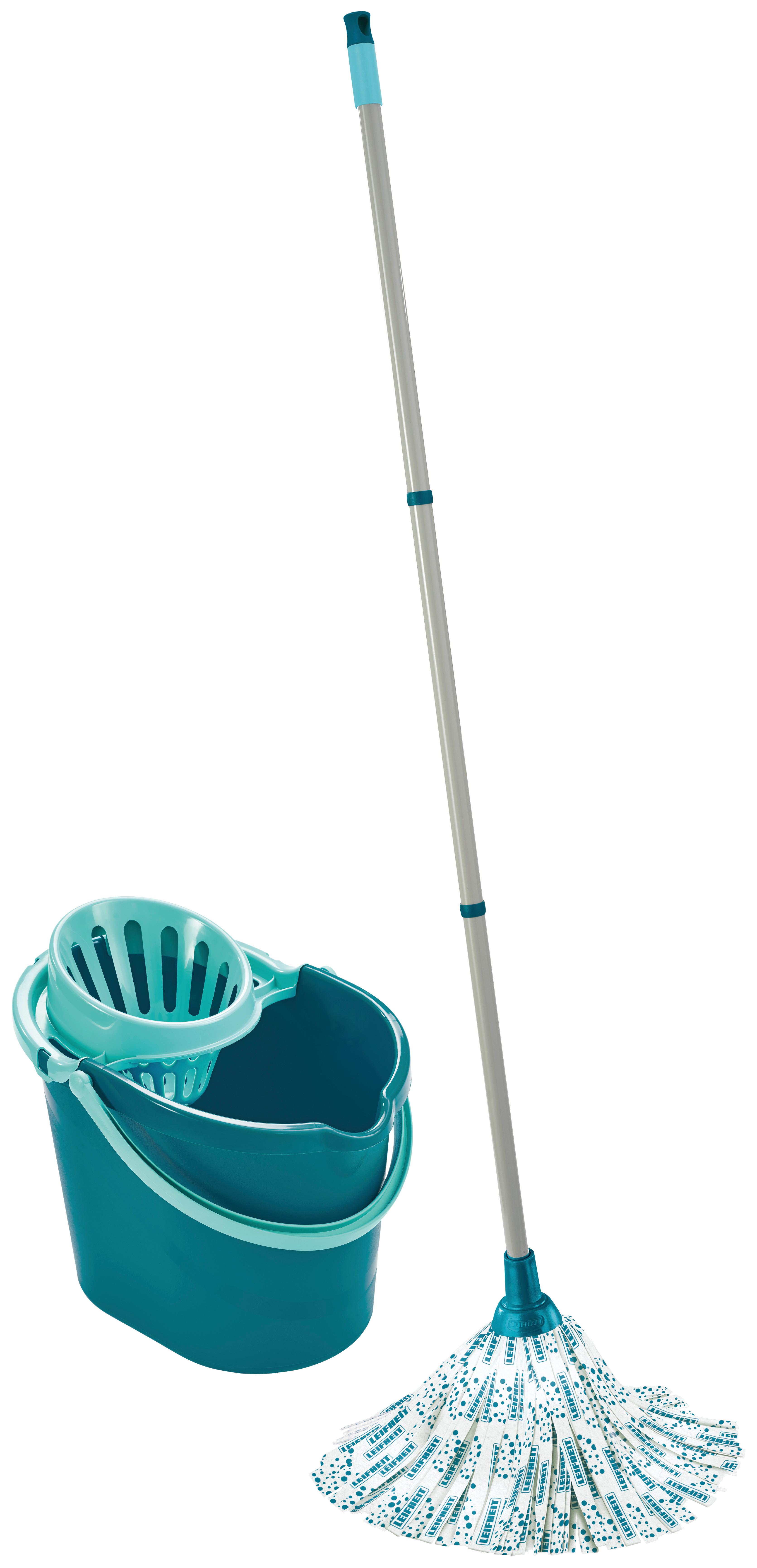 Bodenreinigungsset Classic Mop, 4--Teilig. - Türkis/Weiß, Basics, Kunststoff/Metall - Leifheit