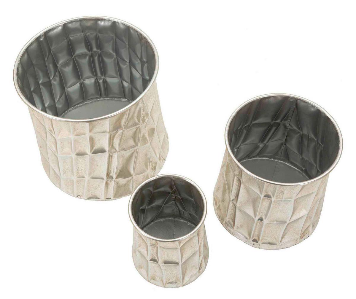 Vase Silver Set 3 Pcs Silberfarben B: 35 Cm - Silberfarben, Basics, Metall (35/38,5/35cm)