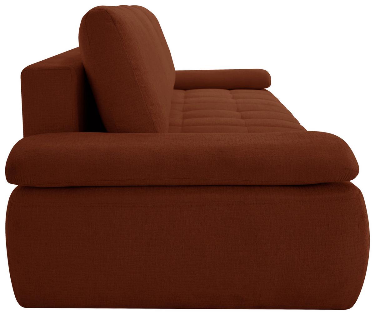 Schlafsofa Madox Rostfarben B: 255 cm - Rostfarben/Schwarz, Design, Textil (255/89/109cm) - MID.YOU