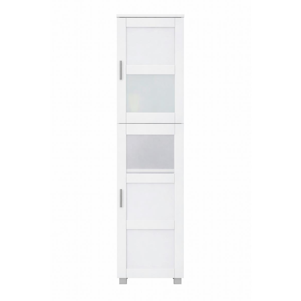 HOCHSCHRANK Nilari Weiß B: 38cm - Weiß, Trend, Glas/Holzwerkstoff (38/165/28cm) - MID.YOU