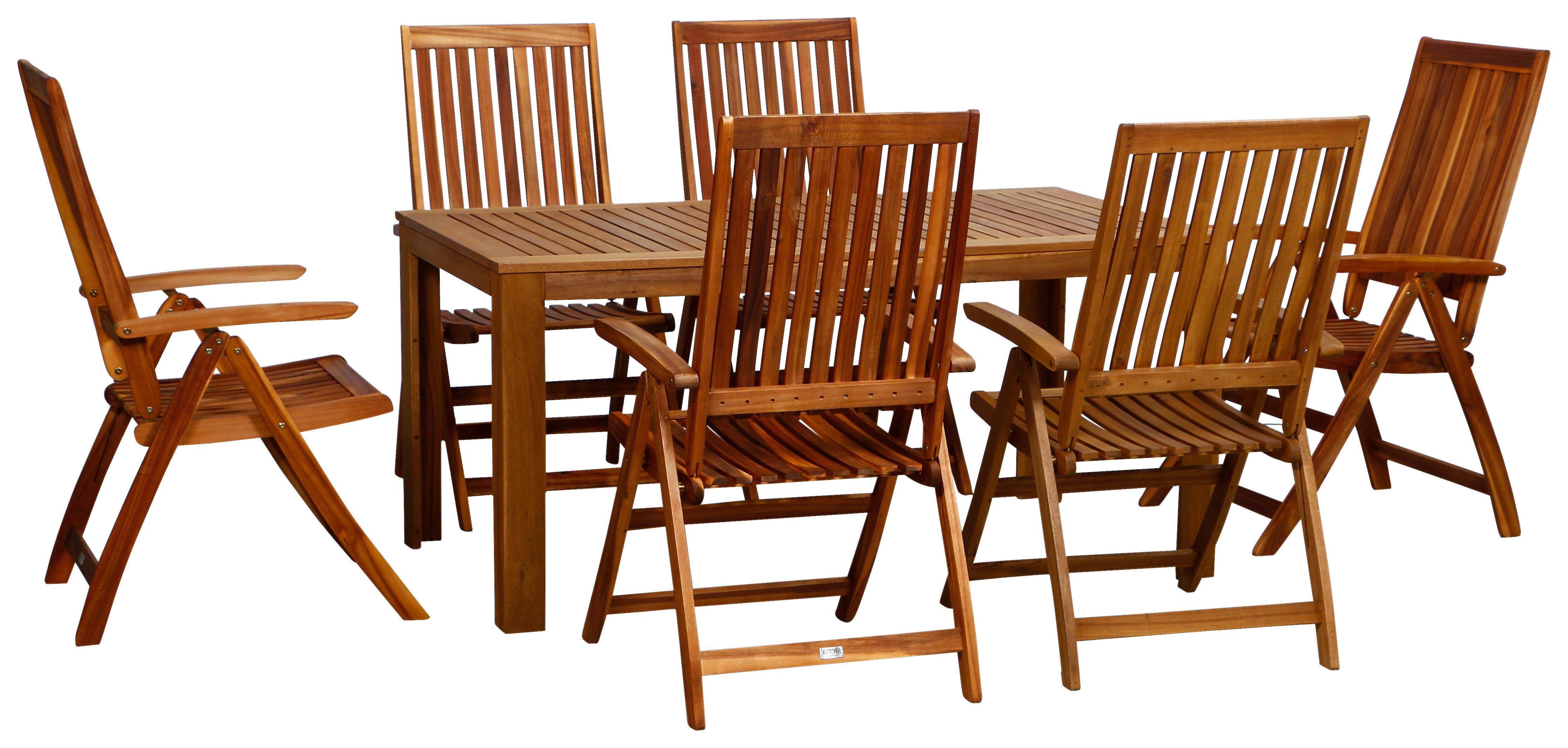 Gartenmöbel Set 7-Tlg. Paleros Holz Akazie