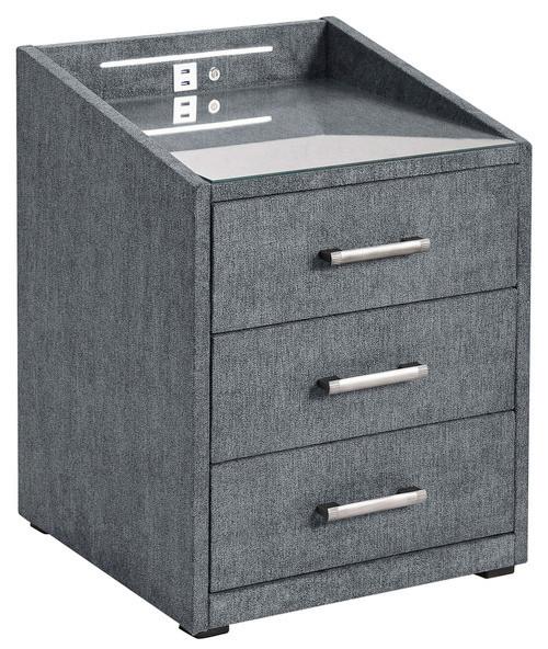 Nachtkästchen Anthrazit Textil H: 61 Cm Moon