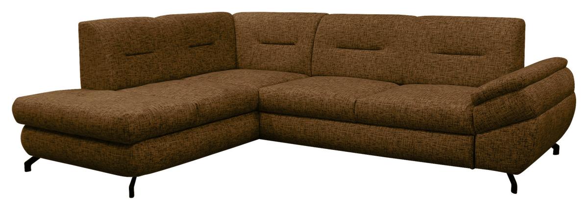 Ecksofa Imo Braun 201x274 cm - Schwarz/Braun, Design, Textil (201/274cm) - MID.YOU