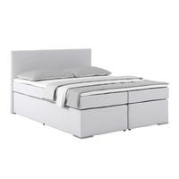 Postel Boxspring Nero, 160x200 cm, modro-šedá - barvy chromu/šampaňská, Konvenční, kov/textil (160/200cm)