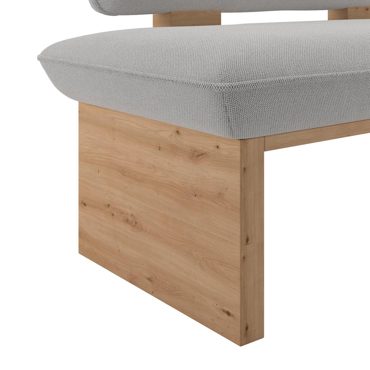 Sitzbank Beluna II Webstoff beige, B: 120cm - Eichefarben/Beige, KONVENTIONELL, Holzwerkstoff/Textil (120/87/67cm) - James Wood
