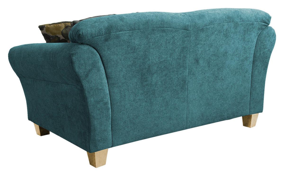 2-Sitzer-Sofa Gotland petrol Rücken echt, 163x84x89 cm - Petrol/Naturfarben, KONVENTIONELL, Textil (163/84/89cm) - Sit & More