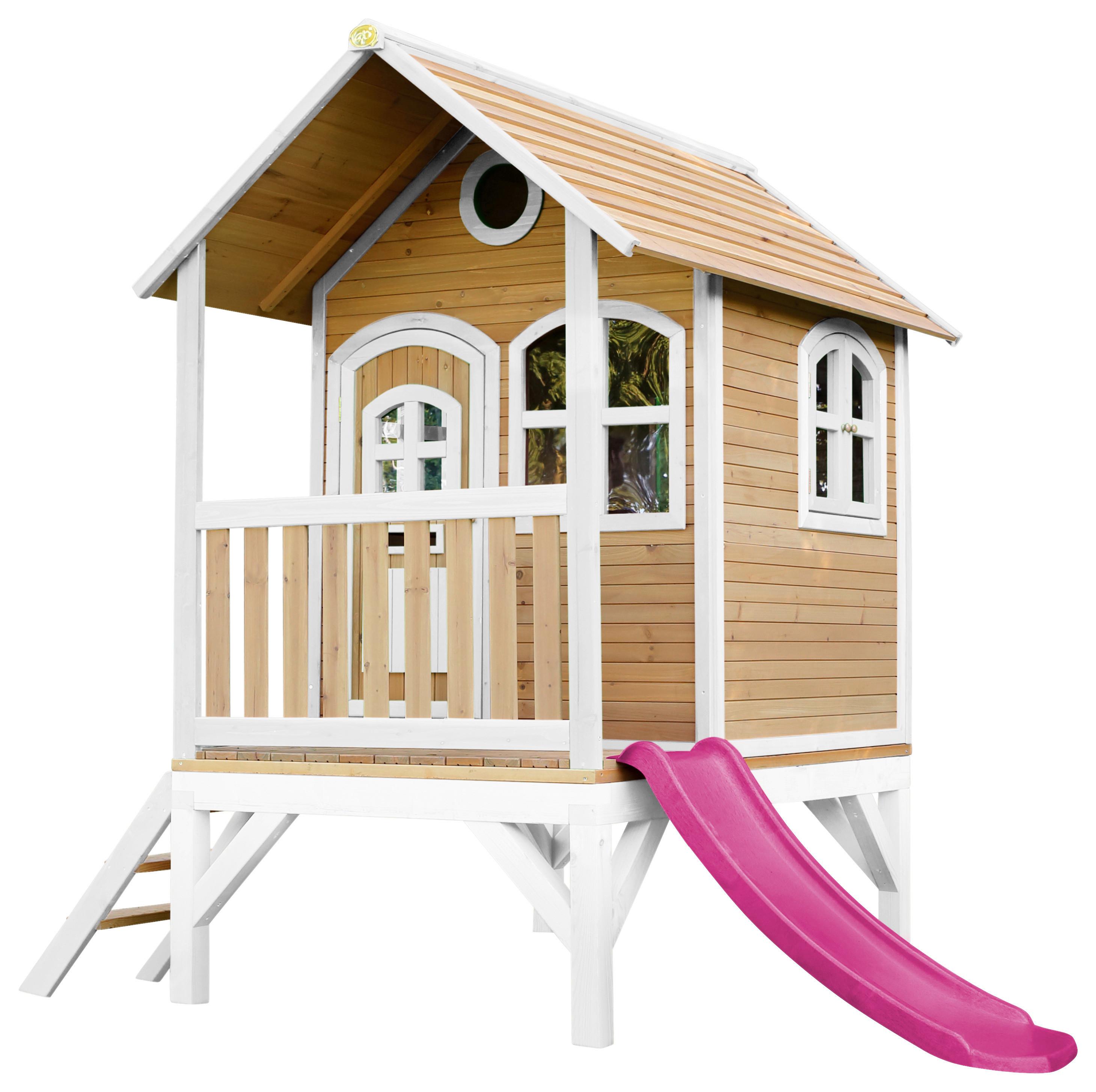 Spielhaus A030.036.41 - Rot/Lila, KONVENTIONELL, Holz (287/231/191cm) - Ambia Garden