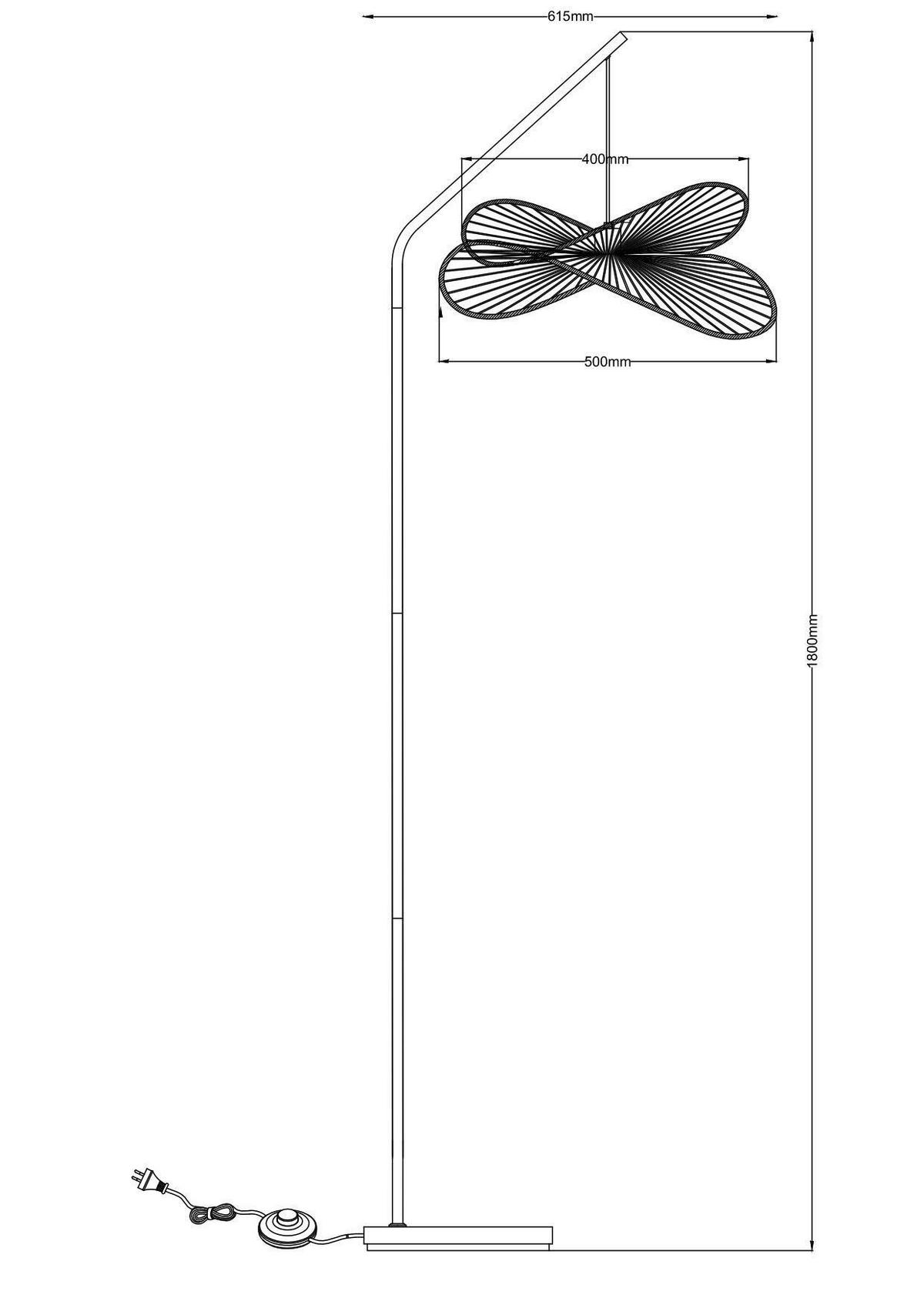 STOJACÍ LAMPA BLI - černá/přírodní barvy, Moderní, kov/papír (61,5/50/180cm) - Mömax