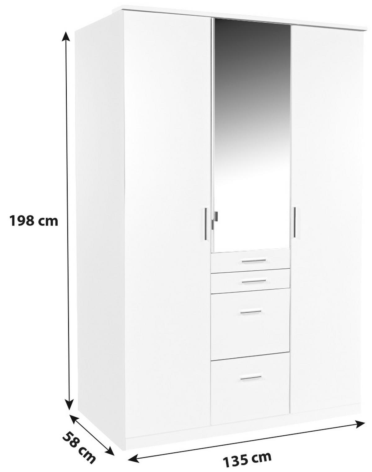 Optik Eiche in 3-türiger Kleiderschrank