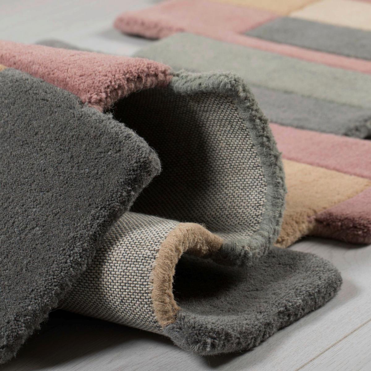 Wollteppich Wollteppich Pink,rosa B:240cm - Pink/Naturfarben, Basics, Textil (240/150cm)