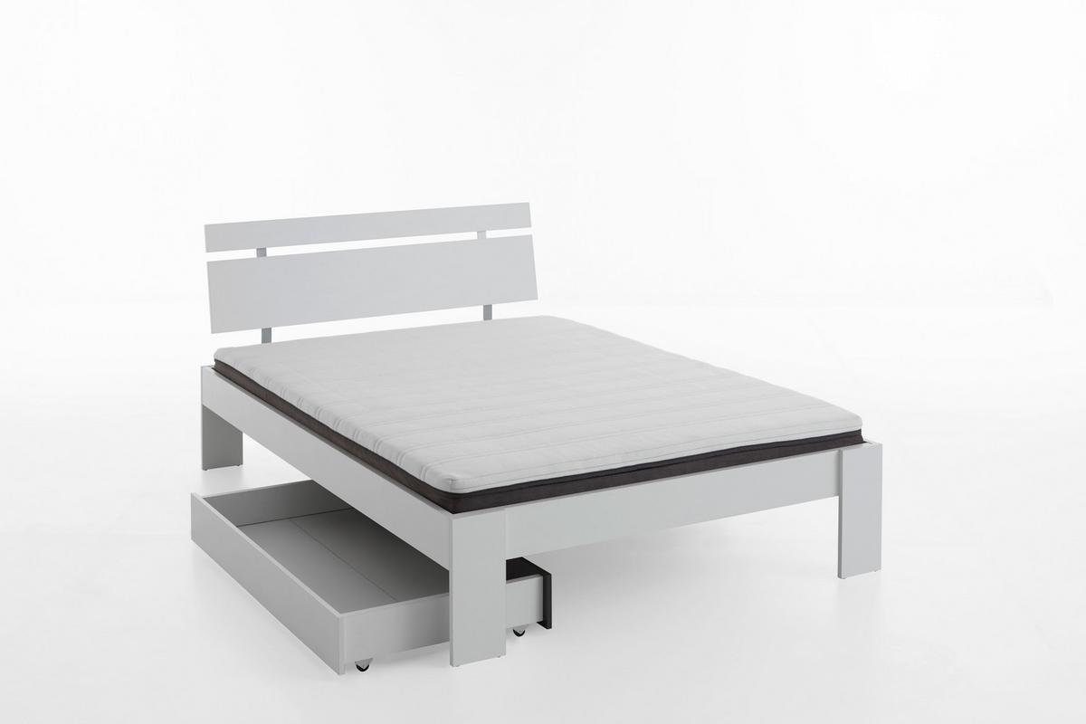 Futonbett 140x200 cm Lian, Weiß - Weiß, Basics, Holzwerkstoff (144,6/77,1/208,1cm) - MID.YOU