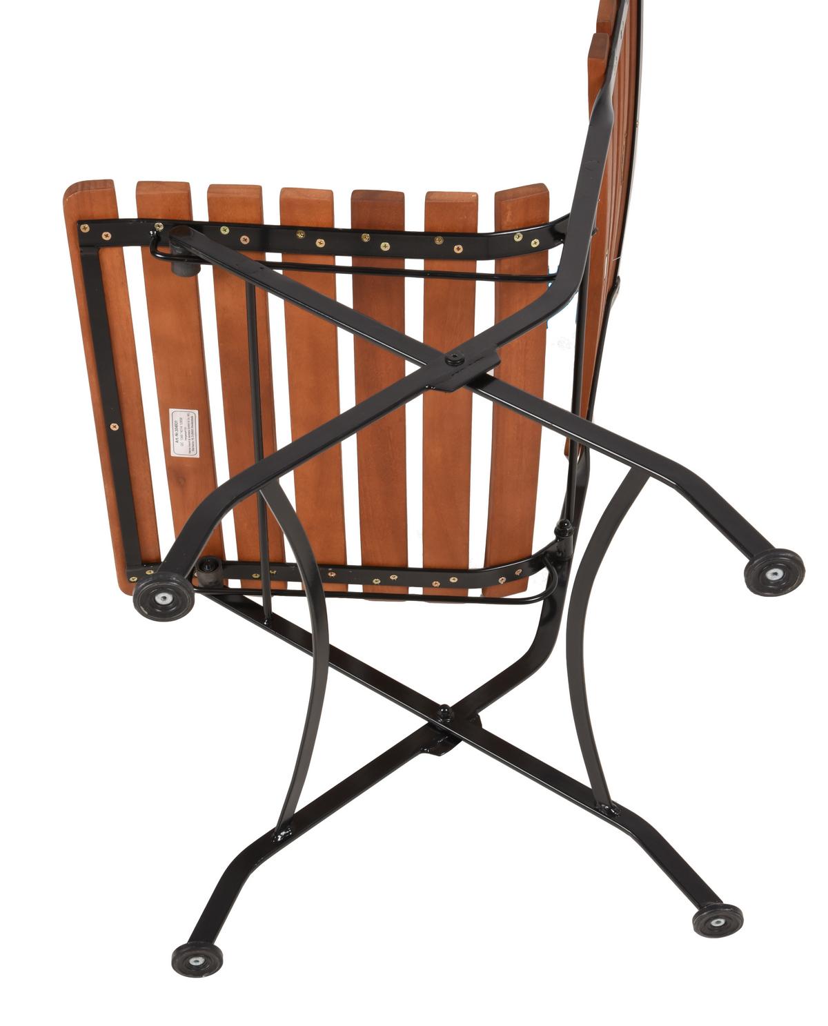 Gartenmöbel Set 5-Tlg. Wien Aus Echtholz, klappbar - Eukalyptusholzfarben/Schwarz, Basics, Holz/Metall (46/90/39cm) - Gardenson