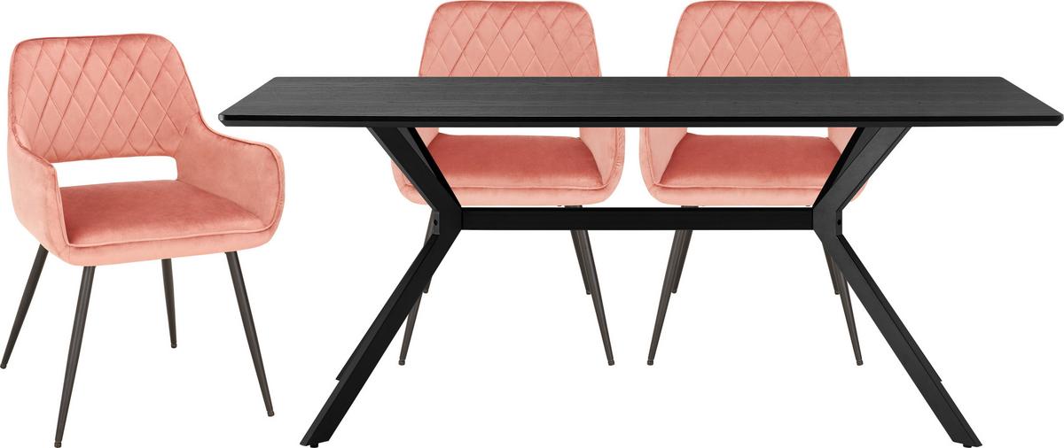 Jedálenský stôl Aragon, čierny 180x90cm - čierna, Modern, kov/kompozitné drevo (180/75/90cm) - Mömax