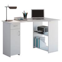 Eckschreibtisch mit Stauraum B 118 H 76 cm Linzia, Weiß - Weiß, KONVENTIONELL, Holzwerkstoff (77/118/76cm) - MID.YOU