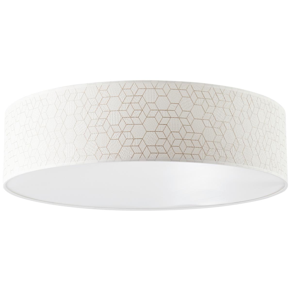 Deckenleuchte Galance Ø 58 cm 4-Flammig mit Textilschirm - Weiß, KONVENTIONELL, Textil/Metall (58/16cm) - Brilliant