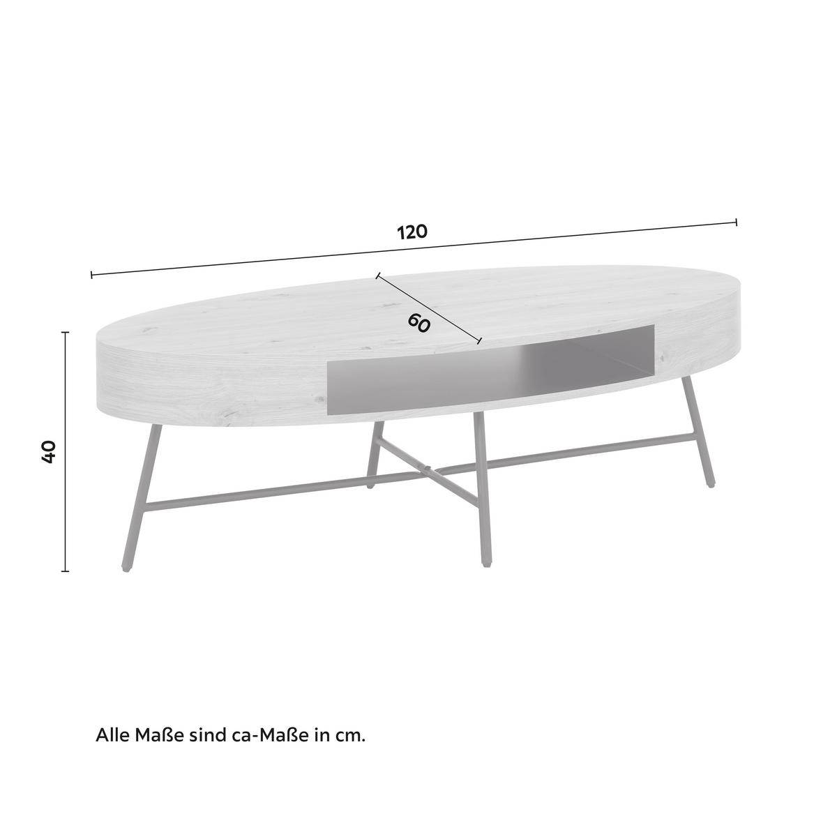 Konferenční stolek EMILIA - černá/barvy dubu, Moderní, kov (120/60/40cm) - Bessagi Home