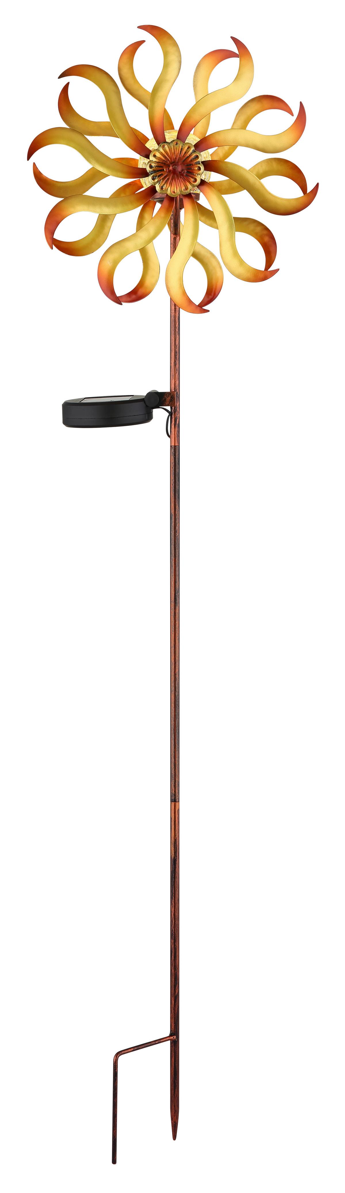 Solarleuchte 3000k, Warmweiß - Klar/Goldfarben, Design, Glas/Metall (22/12/92cm) - Globo