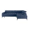 Ecksofa Volf Rechts New Blau, S: 261x203 cm - Blau/Schwarz, Trend, Kunststoff/Textil (261/203cm)