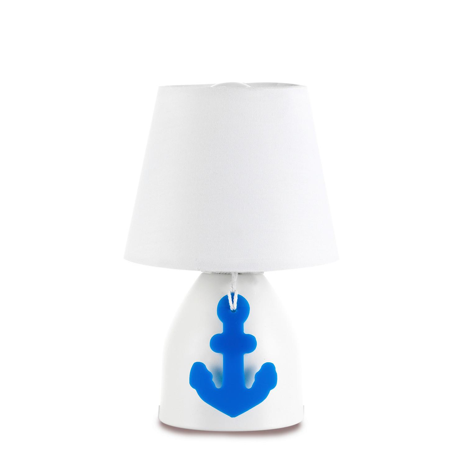 Kindertischleuchte 4968/l - Blau/Weiß, Design, Textil/Metall (13/19cm)