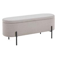 Hockerbank Taupe B: 110 Cm - Taupe/Schwarz, MODERN, Textil (110/44/40cm) - Livetastic