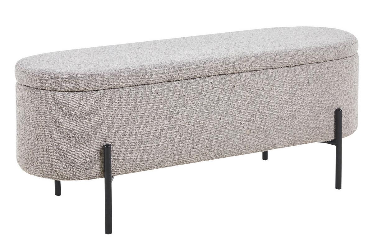 Hockerbank Taupe B: 110 Cm - Taupe/Schwarz, MODERN, Textil (110/44/40cm) - Livetastic