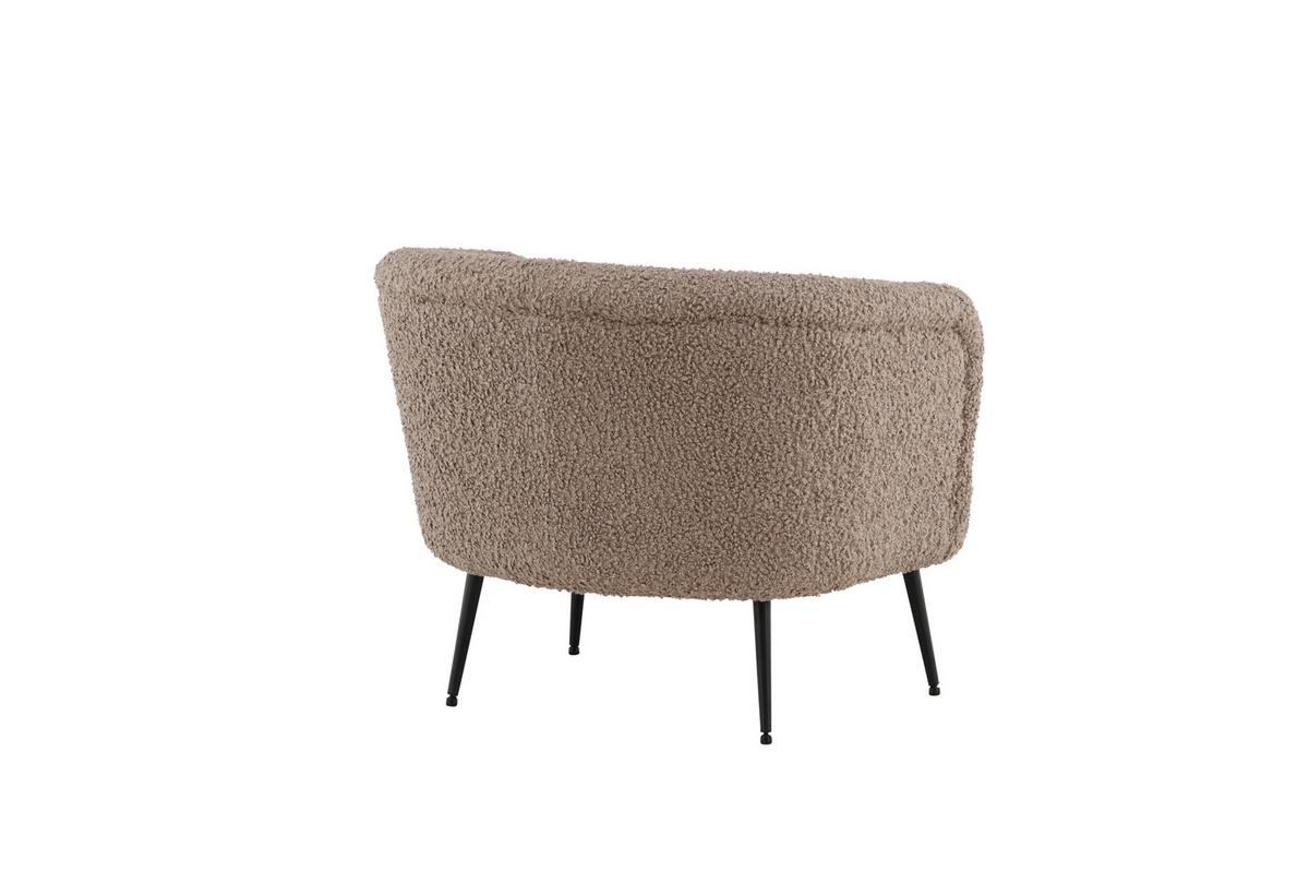Sessel Nordkoster - Hellbraun/Schwarz, Design, Textil/Metall (81/75/80cm) - Livetastic