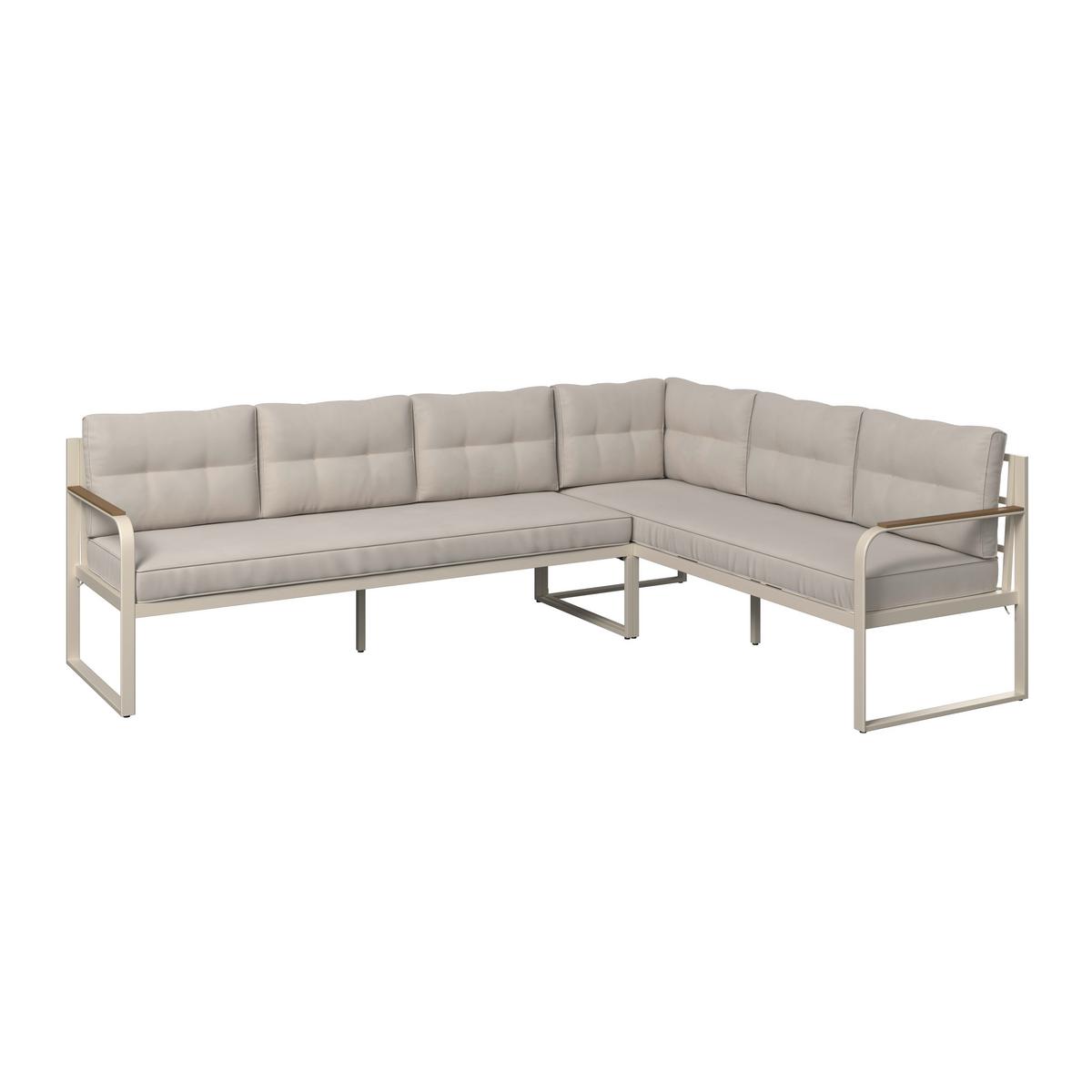 Loungegarnitur Noosa - Gelb/Creme, MODERN, Textil/Metall (132/69/71.5cm) - Beldano