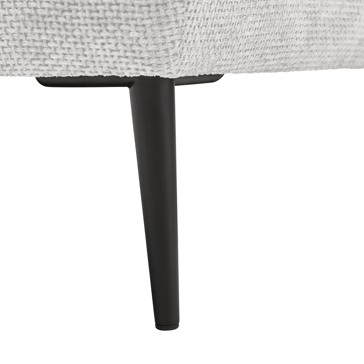 Rohová sedačka CUSTOM, levá, krémová žinylka - černá/krémová, Moderní, kov/textil (164/255cm) - Mömax