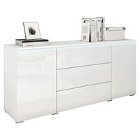 Sideboard Mit Led 150cm Vera, Weiß - Weiß Hochglanz/Weiß, LIFESTYLE, Holzwerkstoff (150/67,9/39,5cm) - P & B