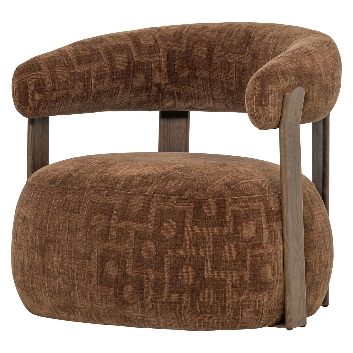 SESSEL Foon Braun B: 82cm - Schwarz/Braun, MODERN, Holz/Textil (82/78/73cm) - Livetastic