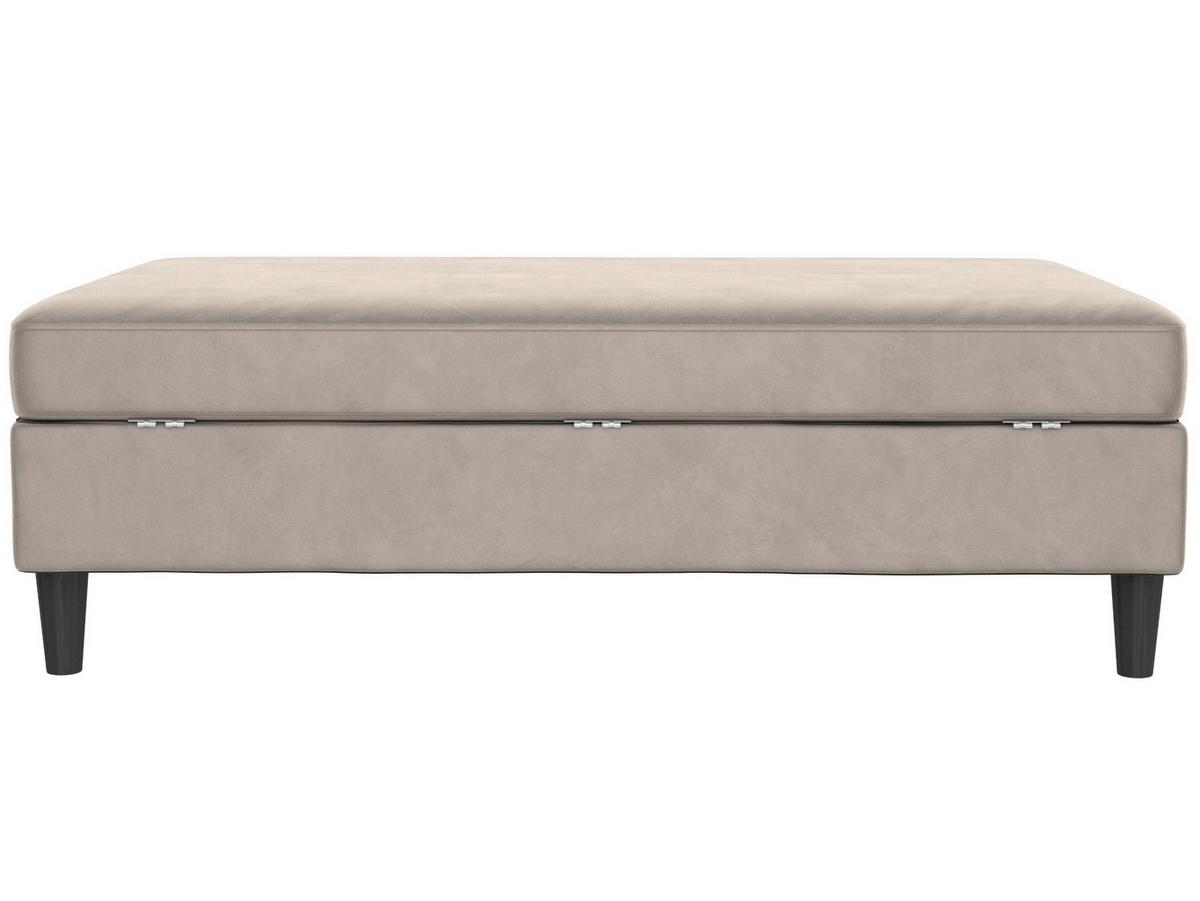 Hocker Hannover Taupe, mit Strauraum - Taupe/Schwarz, Basics, Textil (130/43/69cm) - Livetastic