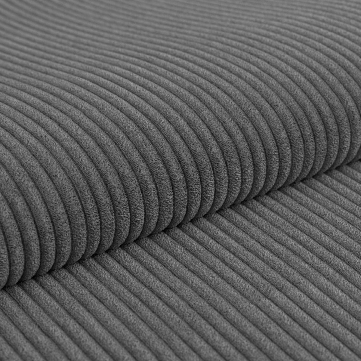 Ecksofa Mit Schlaffunktion Lincoln Grau Cord 270x212 Cm - Schwarz/Grau, MODERN, Textil (270/212cm)
