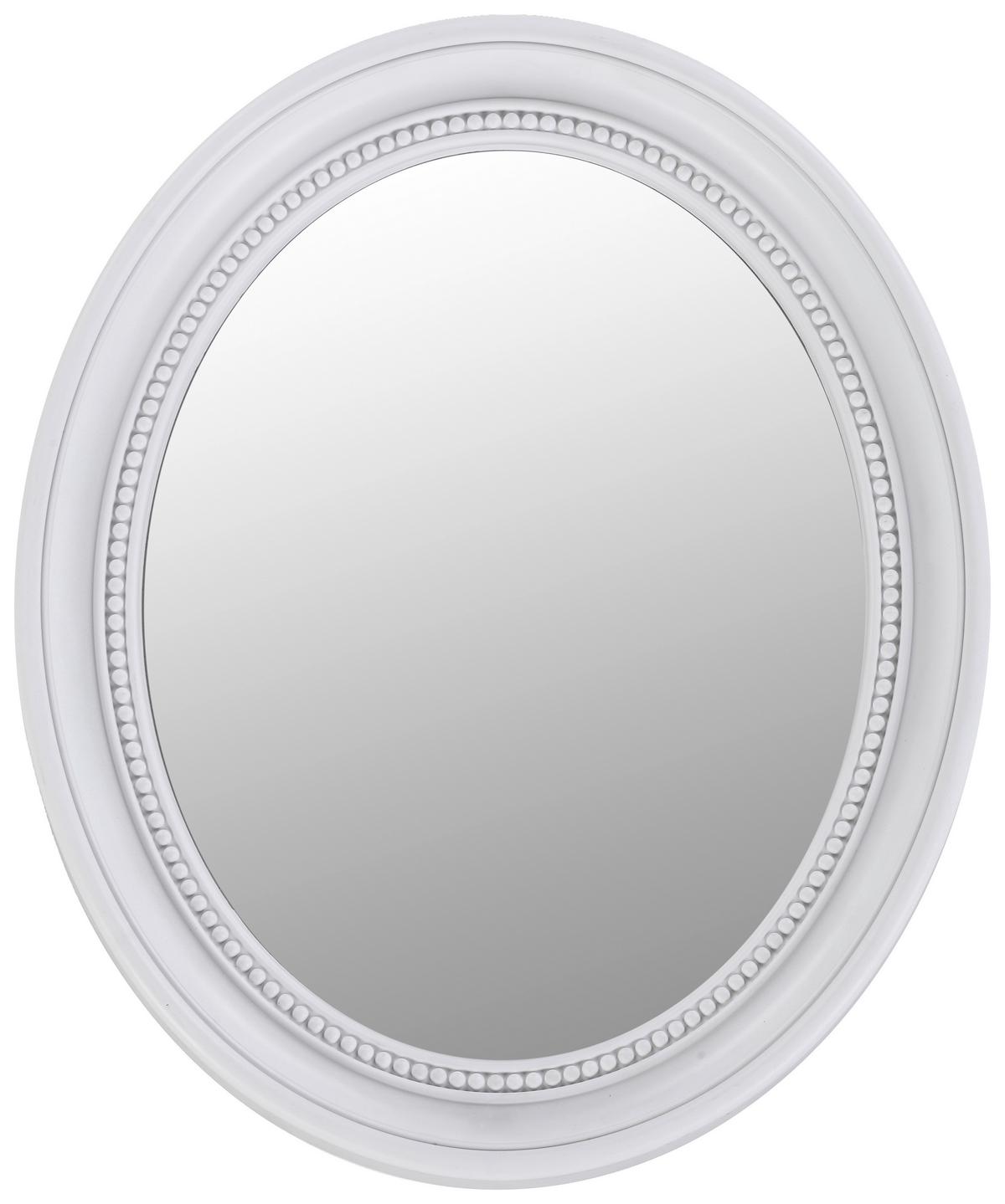 Wandspiegel Jakob Oval Bxh: 41,7x50,5 Cm Mit Rahmen Weiß - Weiß, MODERN, Glas/Kunststoff (41,7/50,5/3,5cm)