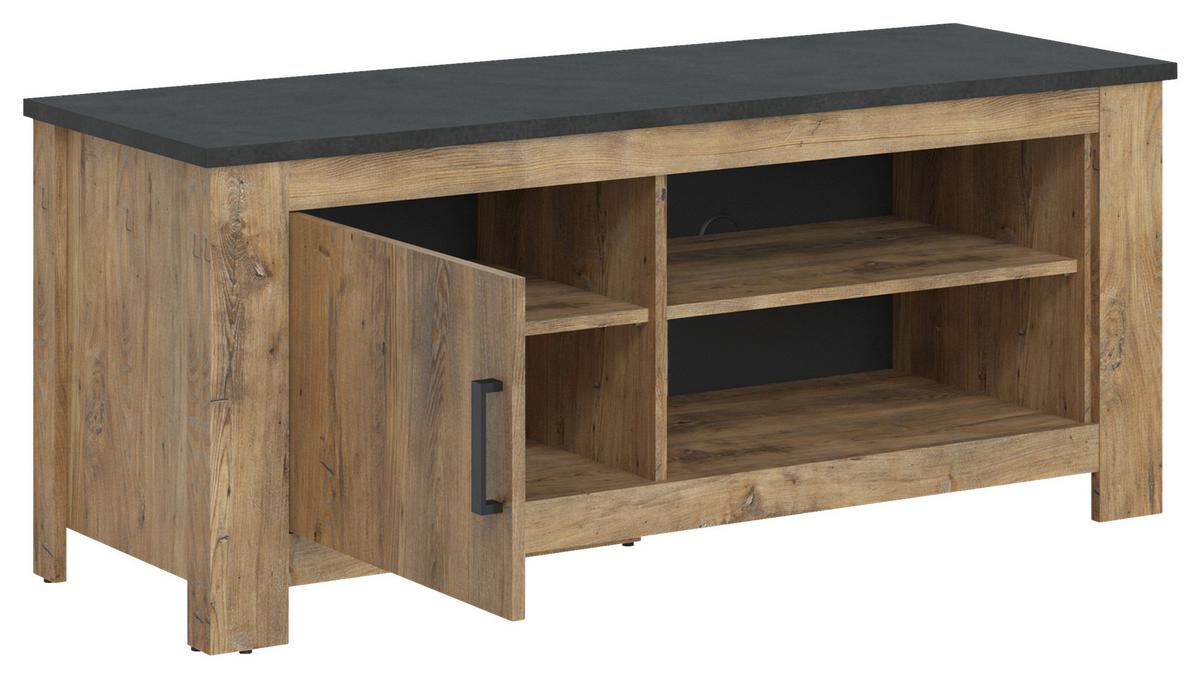 TV-Element Rapallo Kastanie B: 138 cm - Kastanienfarben/Schwarz, MODERN, Holzwerkstoff (138/57,7/48cm)