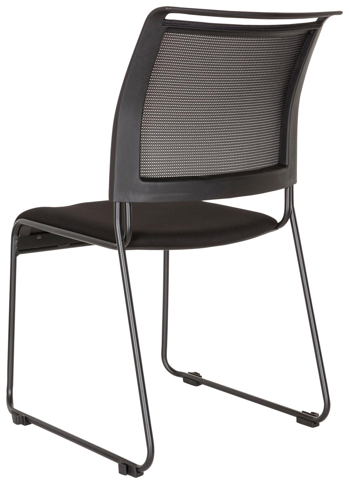 Besucherstuhl Padua V Schwarz - Schwarz, MODERN, Textil/Metall (48/87/61cm) - MID.YOU