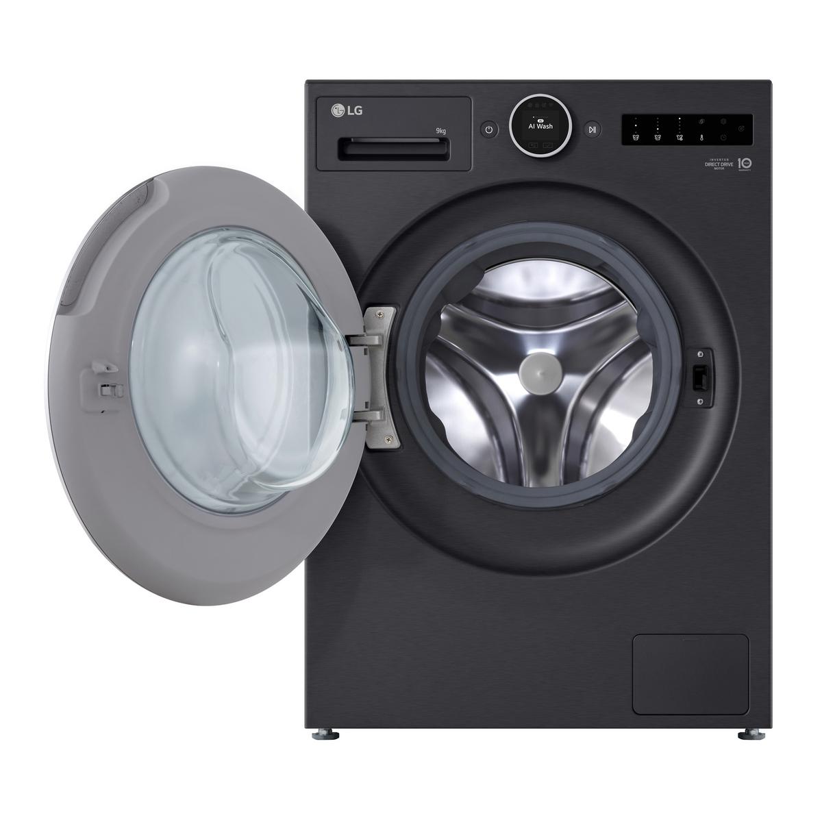 Waschmaschine F4WX9092B Füllmenge ca. 9 kg, Aquastop - Schwarz, Basics, Metall (60/89/56,5cm) - LG